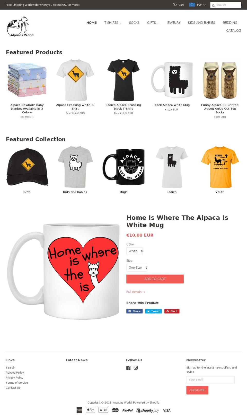 alpacasworld.com — Shopify storefront screenshot