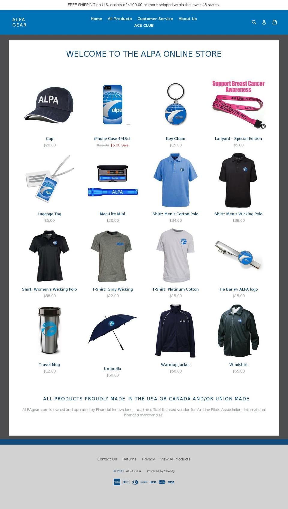 alpagear.com shopify website screenshot