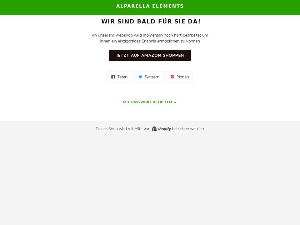 alparella-elements.com — Shopify storefront screenshot