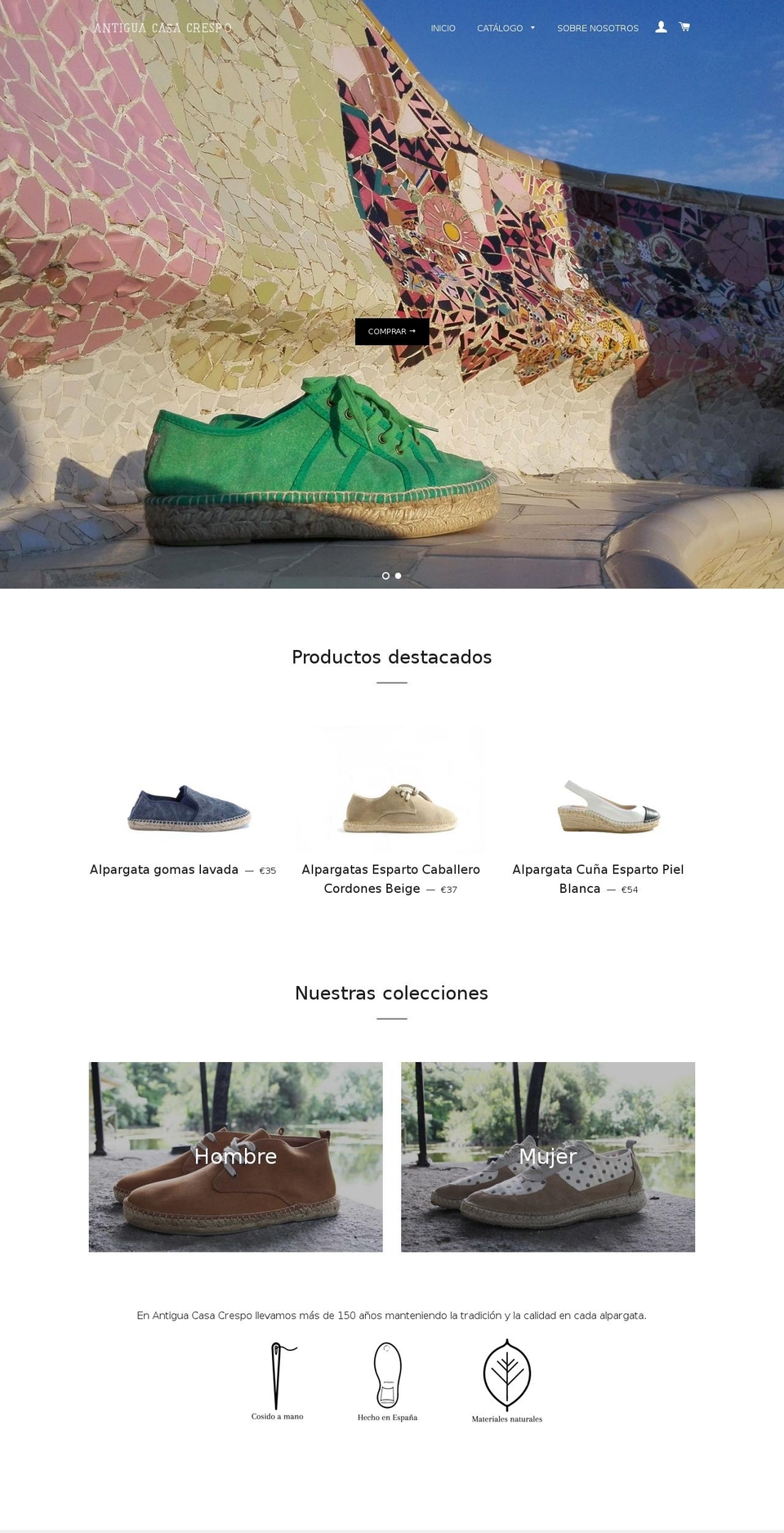 Antigua Casa Crespo Shopify theme site example alpargateriacrespo.com