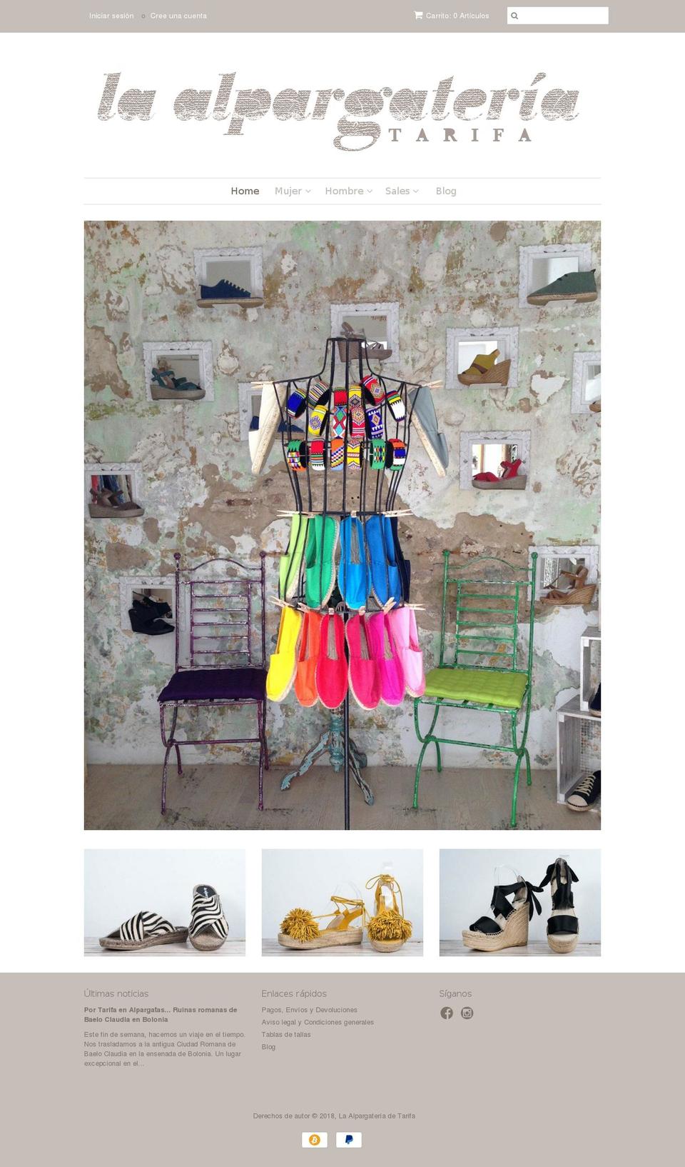 alpargateriatarifa.com shopify website screenshot
