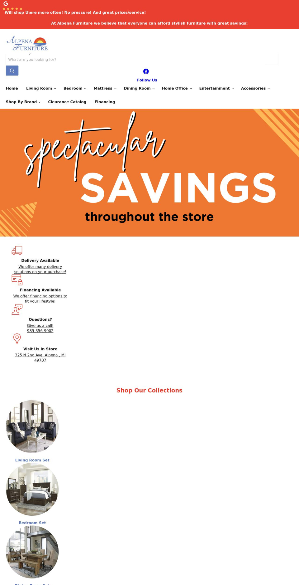 alpenafurniture.net shopify website screenshot