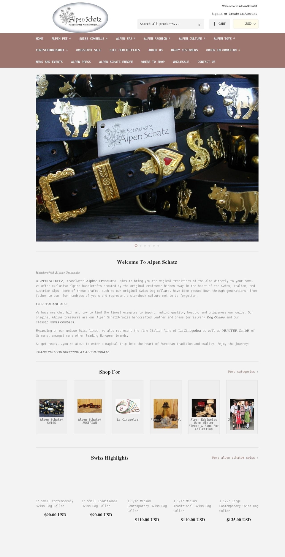 alpenschatz.myshopify.com shopify website screenshot