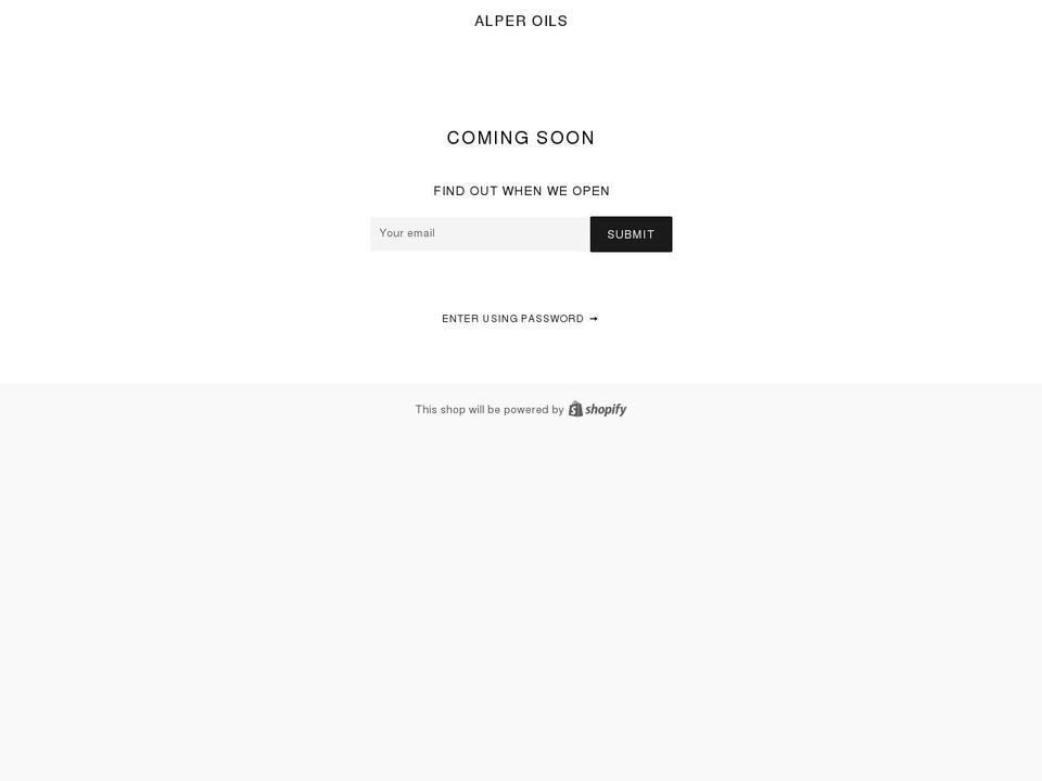 alperoils.com — Shopify storefront screenshot
