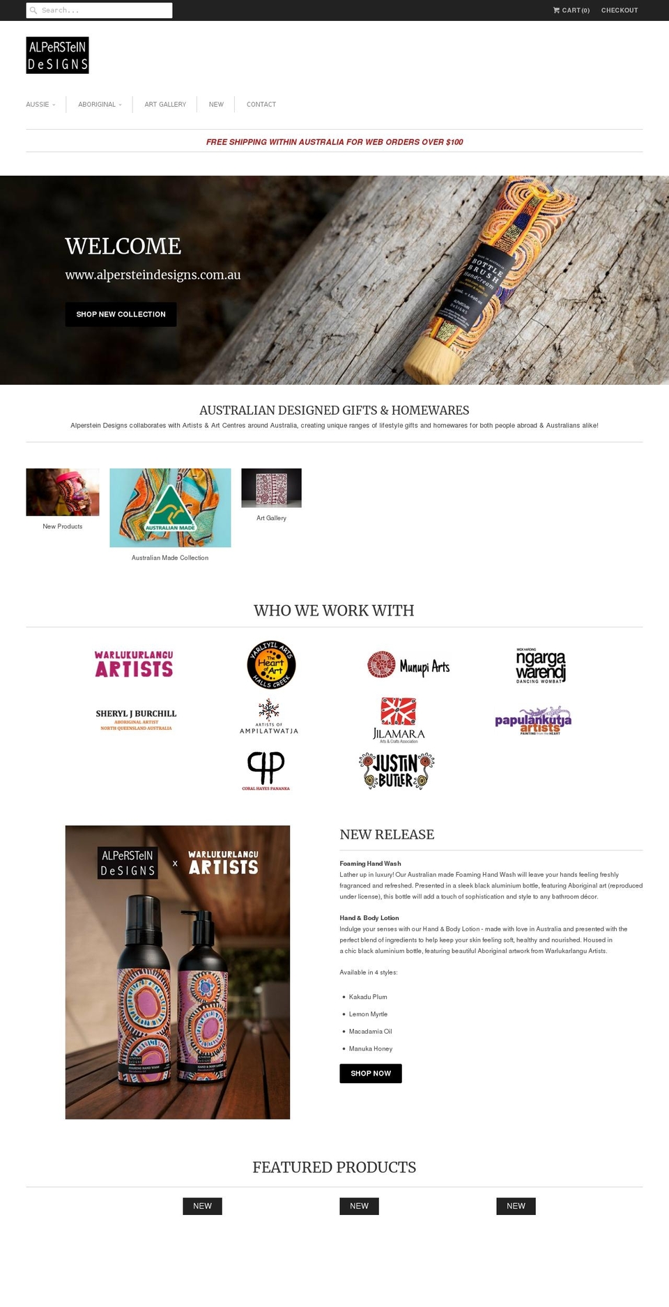 alpersteindesigns.net shopify website screenshot