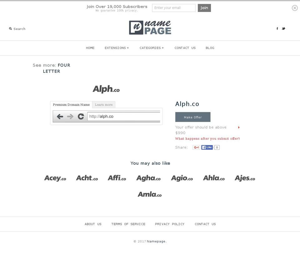 alph.co shopify website screenshot