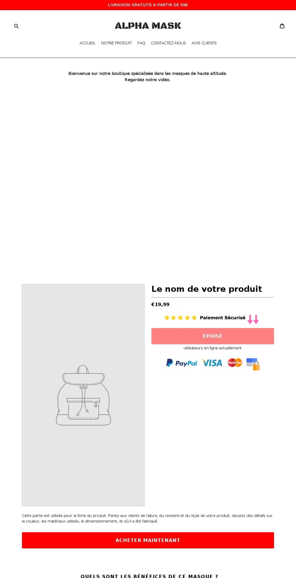 alpha-mask.com — Shopify storefront screenshot