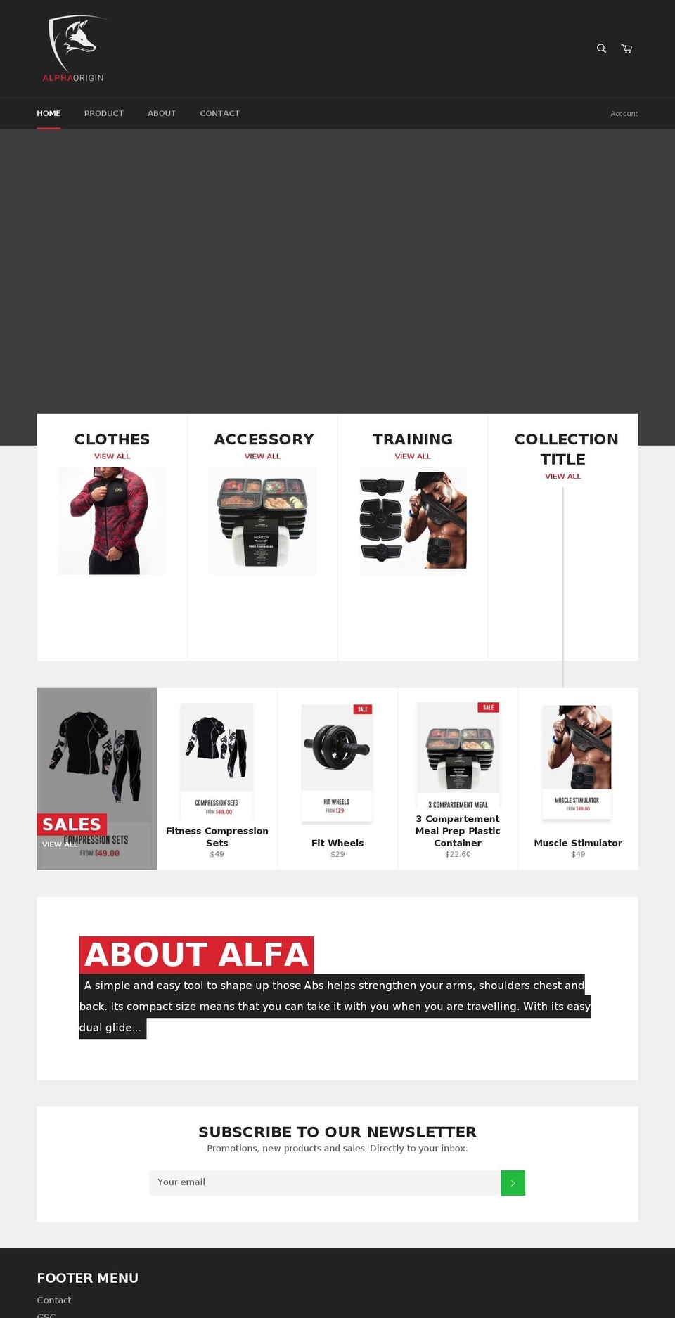 alpha-origin.com — Shopify storefront screenshot