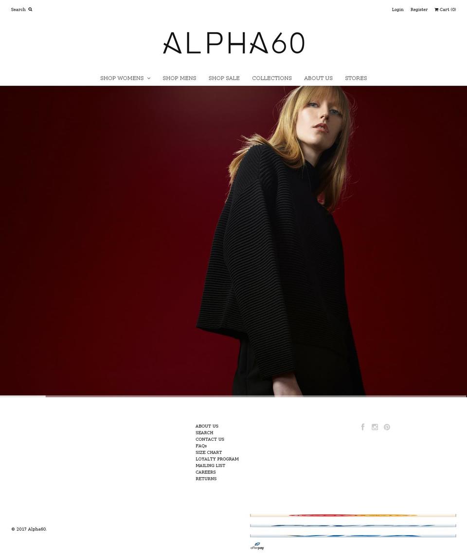 alpha60.com.au shopify website screenshot