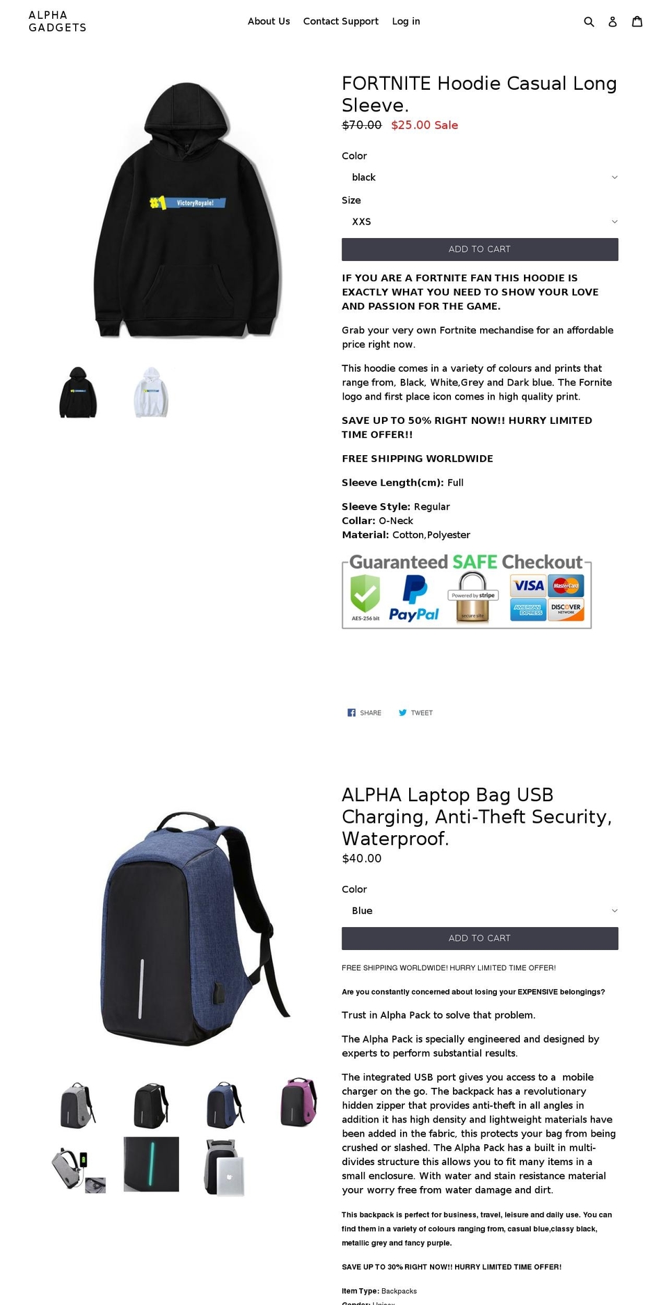 alphaacc.com — Shopify storefront screenshot