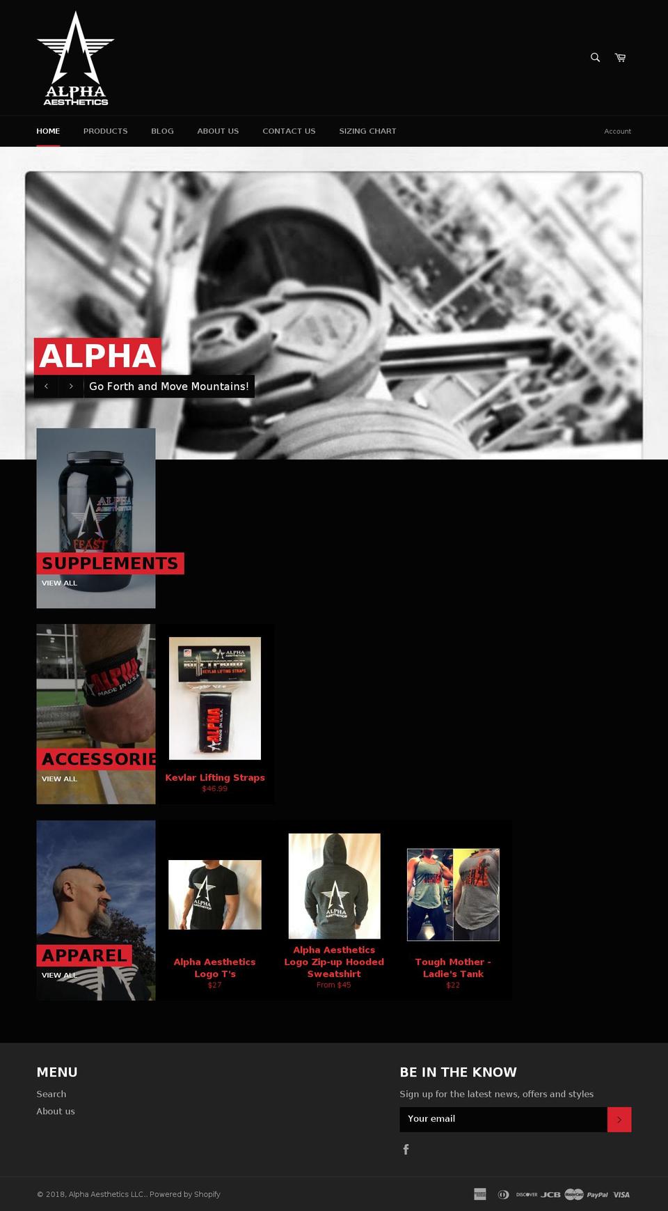 alphaaes.com shopify website screenshot