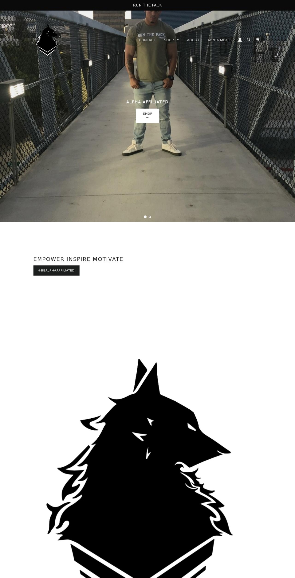 alphaaffiliated.com — Shopify storefront screenshot