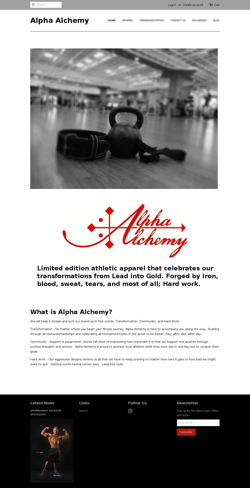 alphaalchemy.net shopify website screenshot