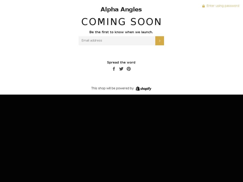 alphaangles.com — Shopify storefront screenshot