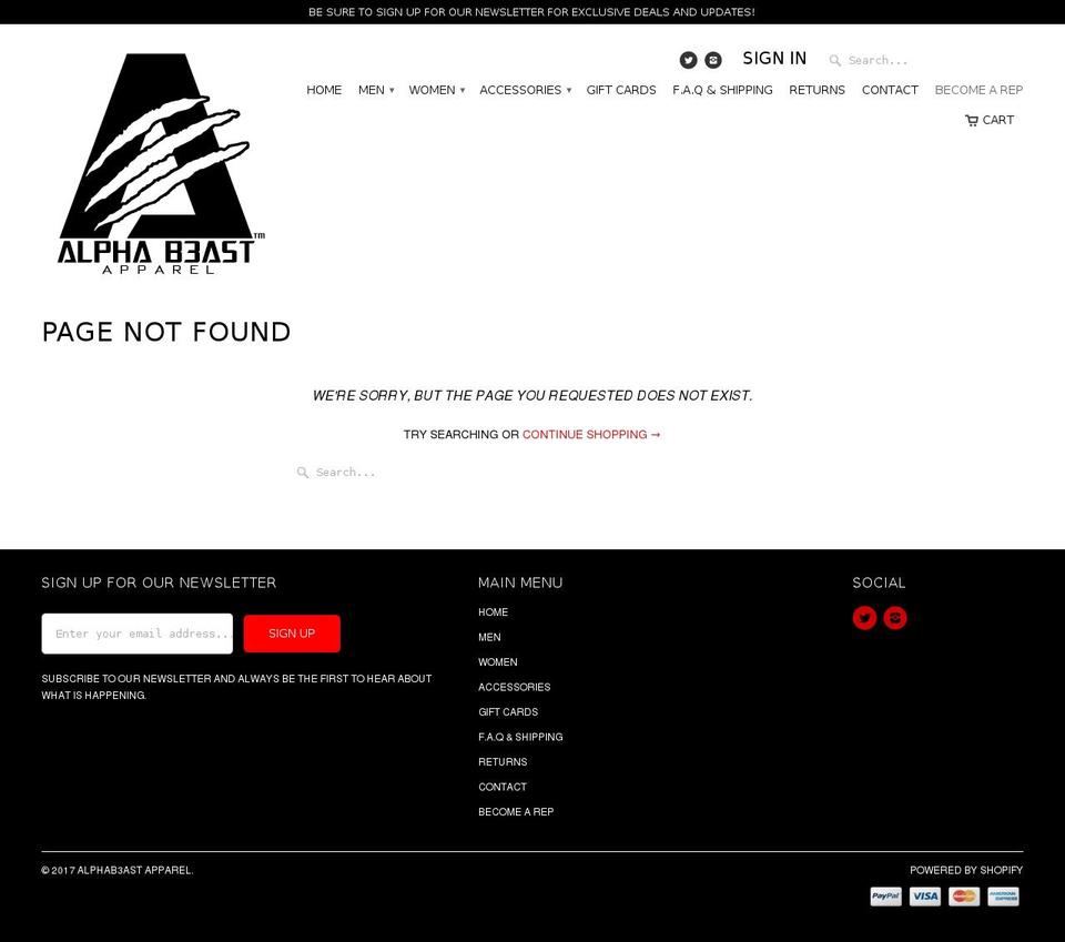 alphab3astapparel.com shopify website screenshot