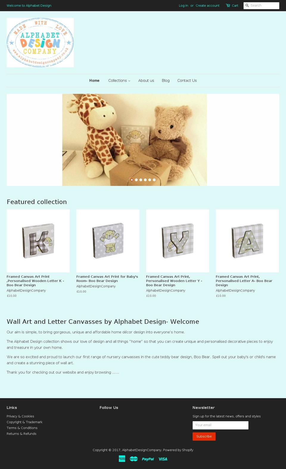 alphabetdesigncompany.com shopify website screenshot