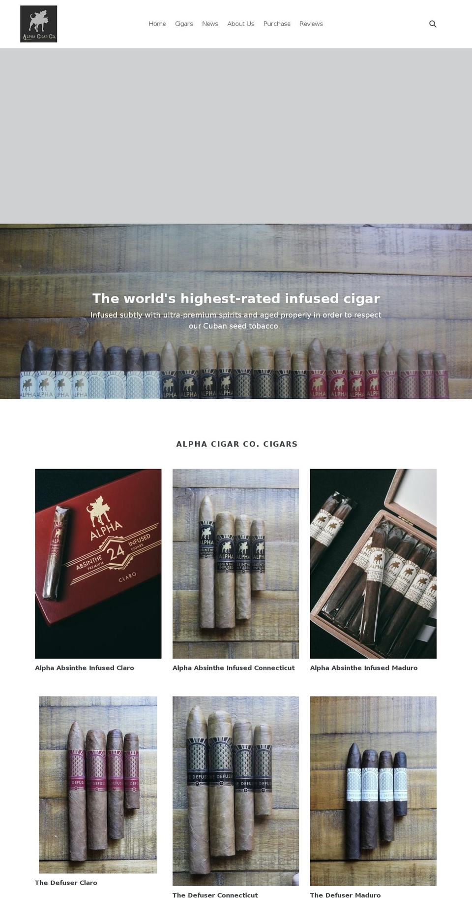 alphacigar.com shopify website screenshot