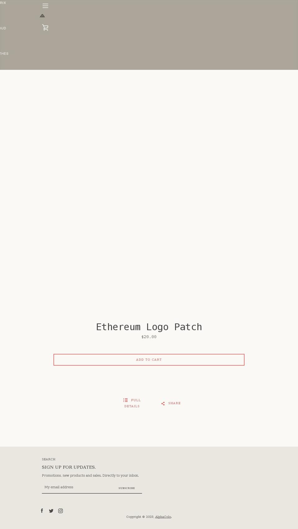 alphacolo.com shopify website screenshot