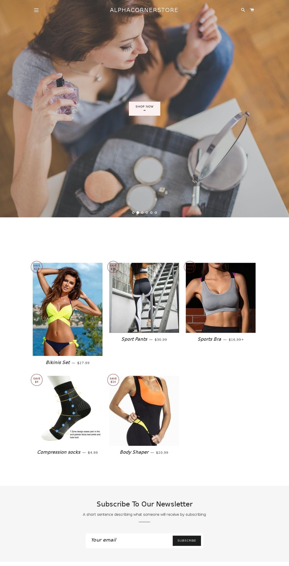 alphacornerstore.com — Shopify storefront screenshot