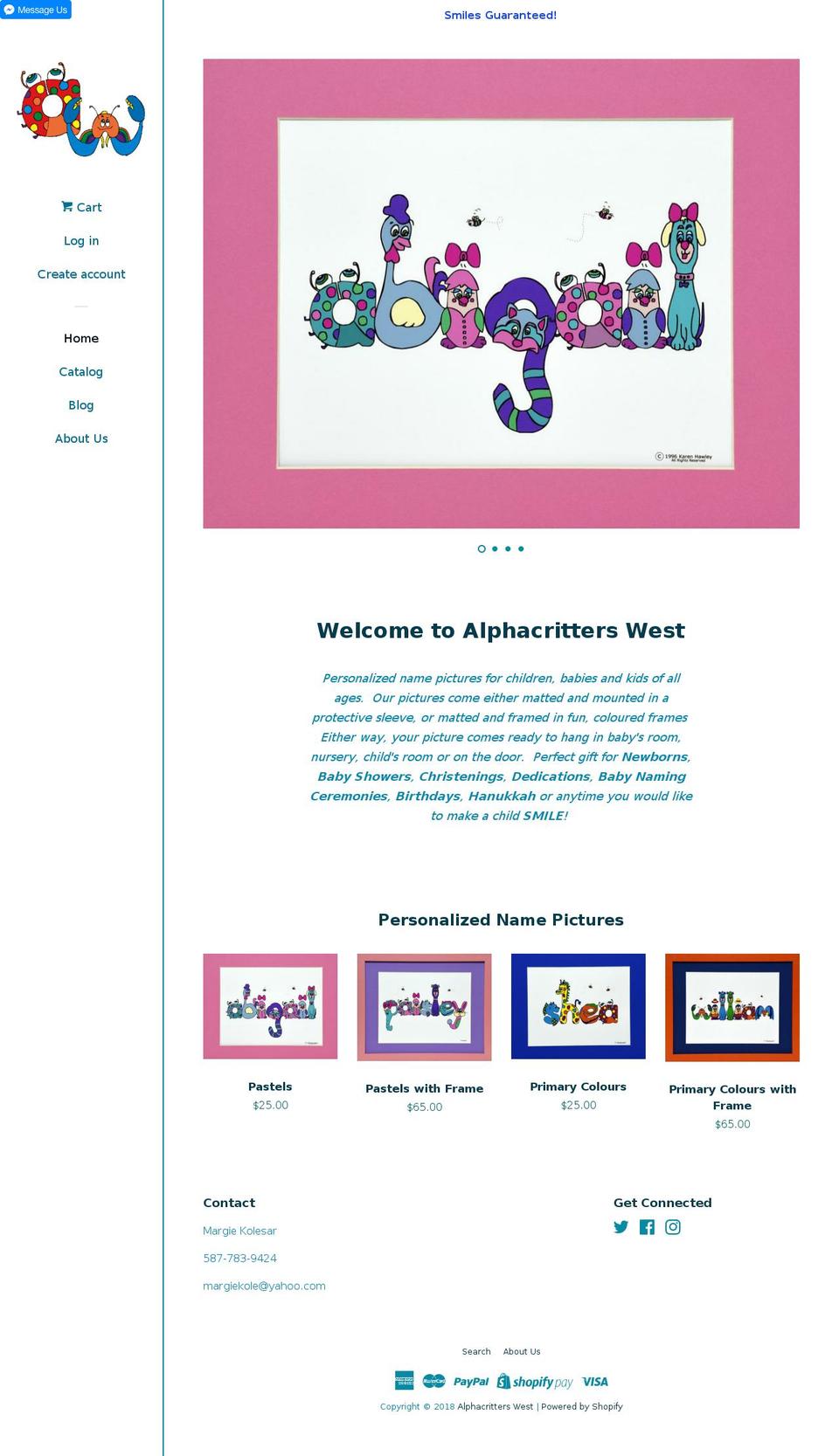 alphacritterswest.com shopify website screenshot