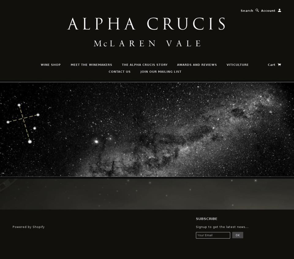 alphacruciswines.com.au shopify website screenshot