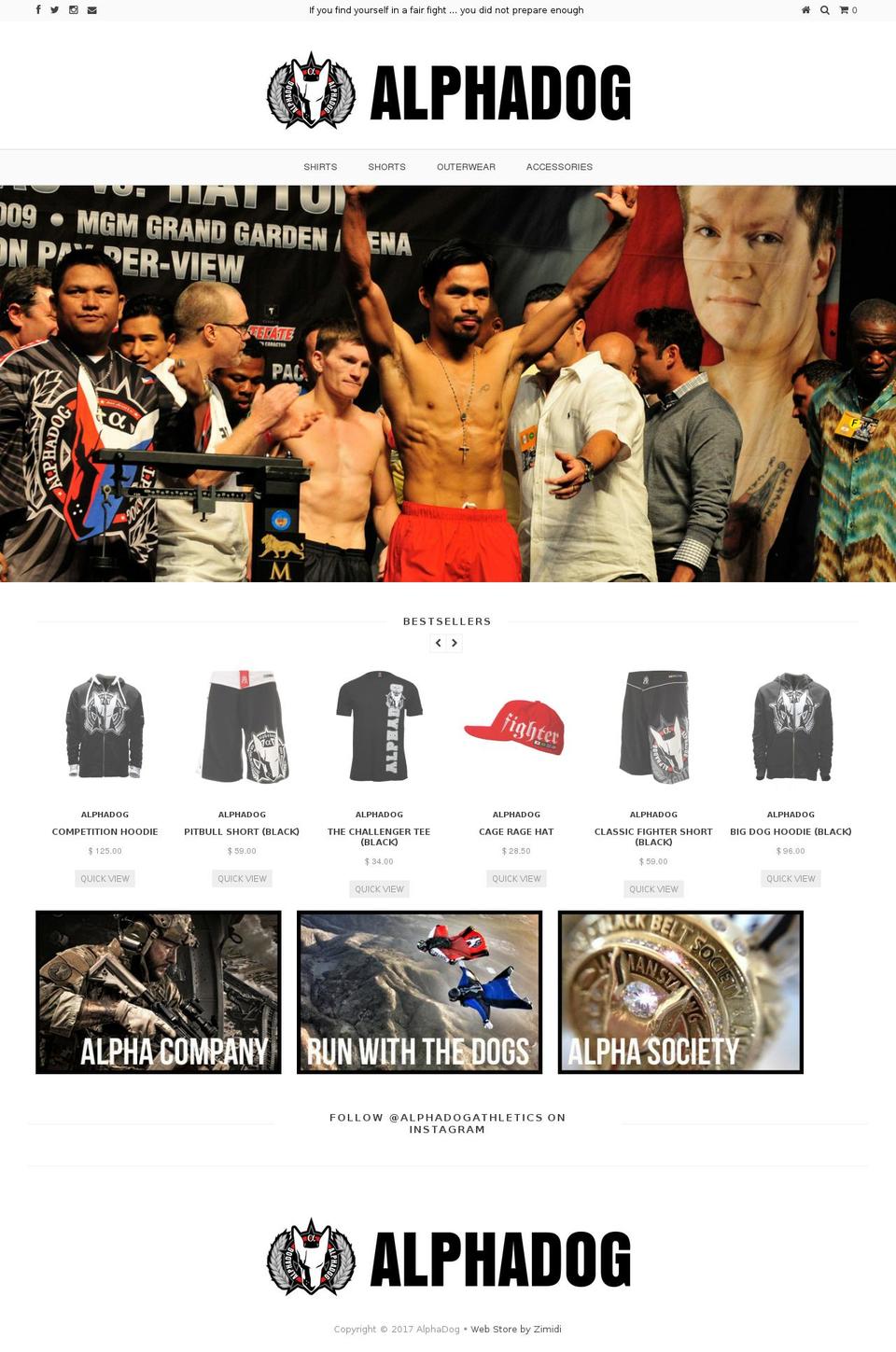 alphadogmotorcross.com shopify website screenshot