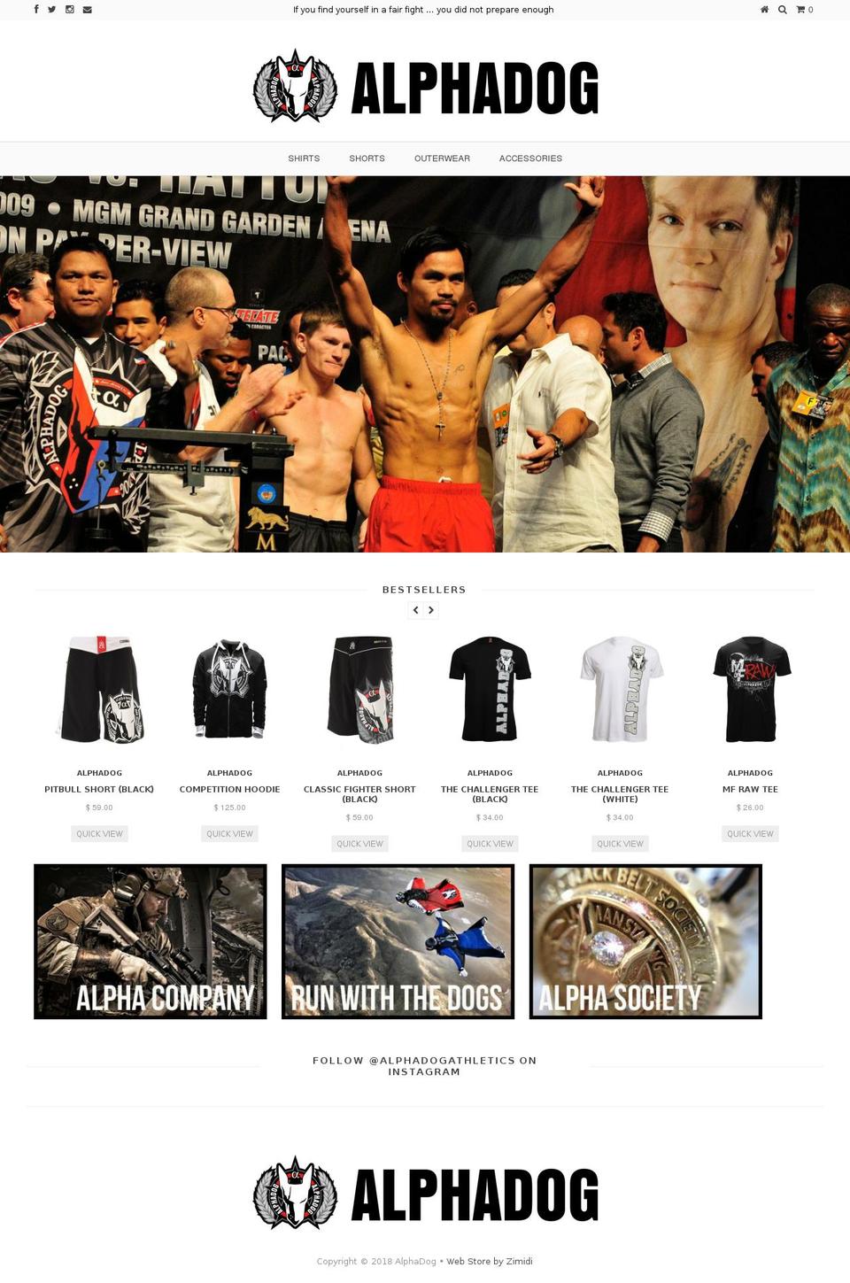 alphadogmotorsports.com shopify website screenshot