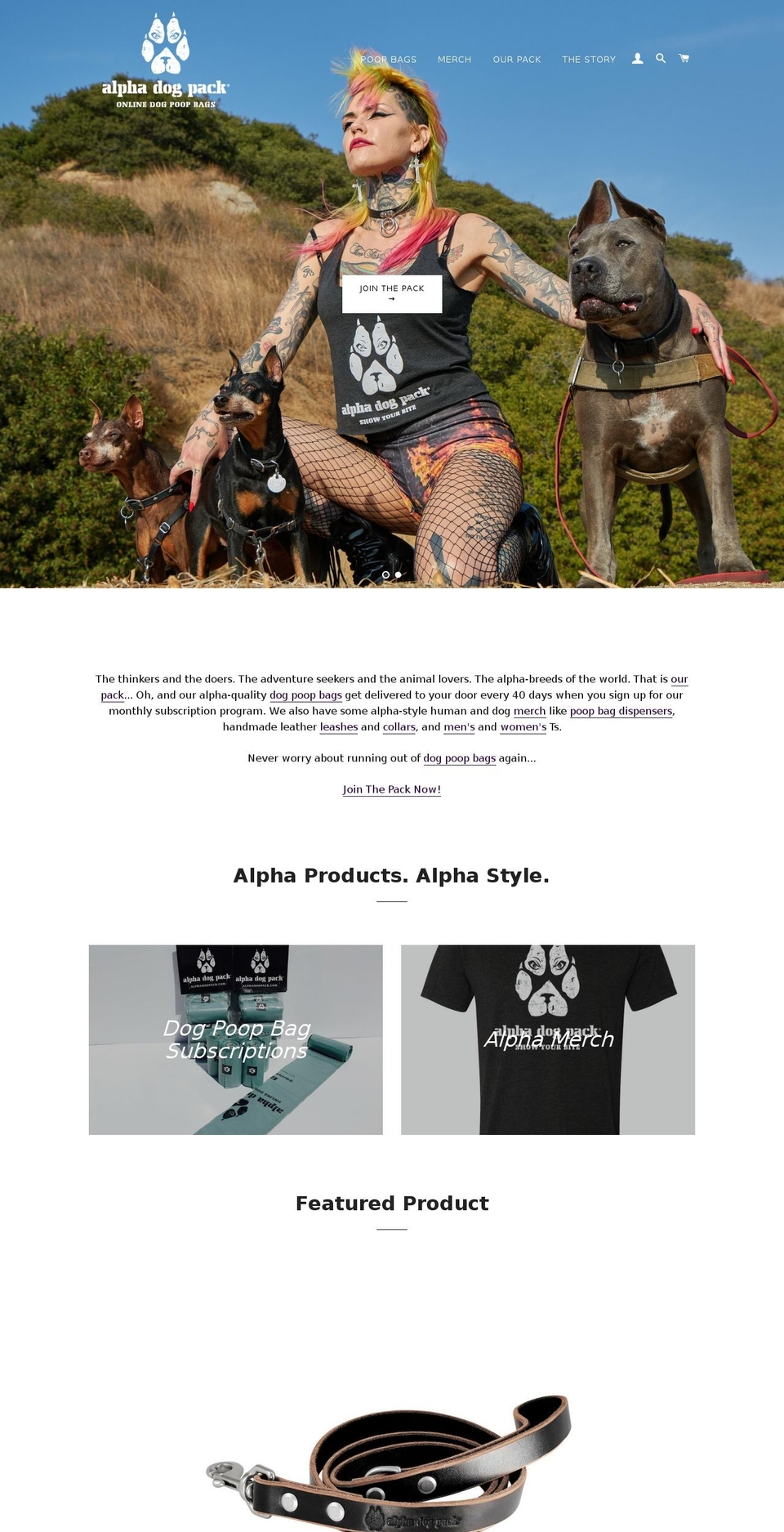 alphadogpack.com — Shopify storefront screenshot