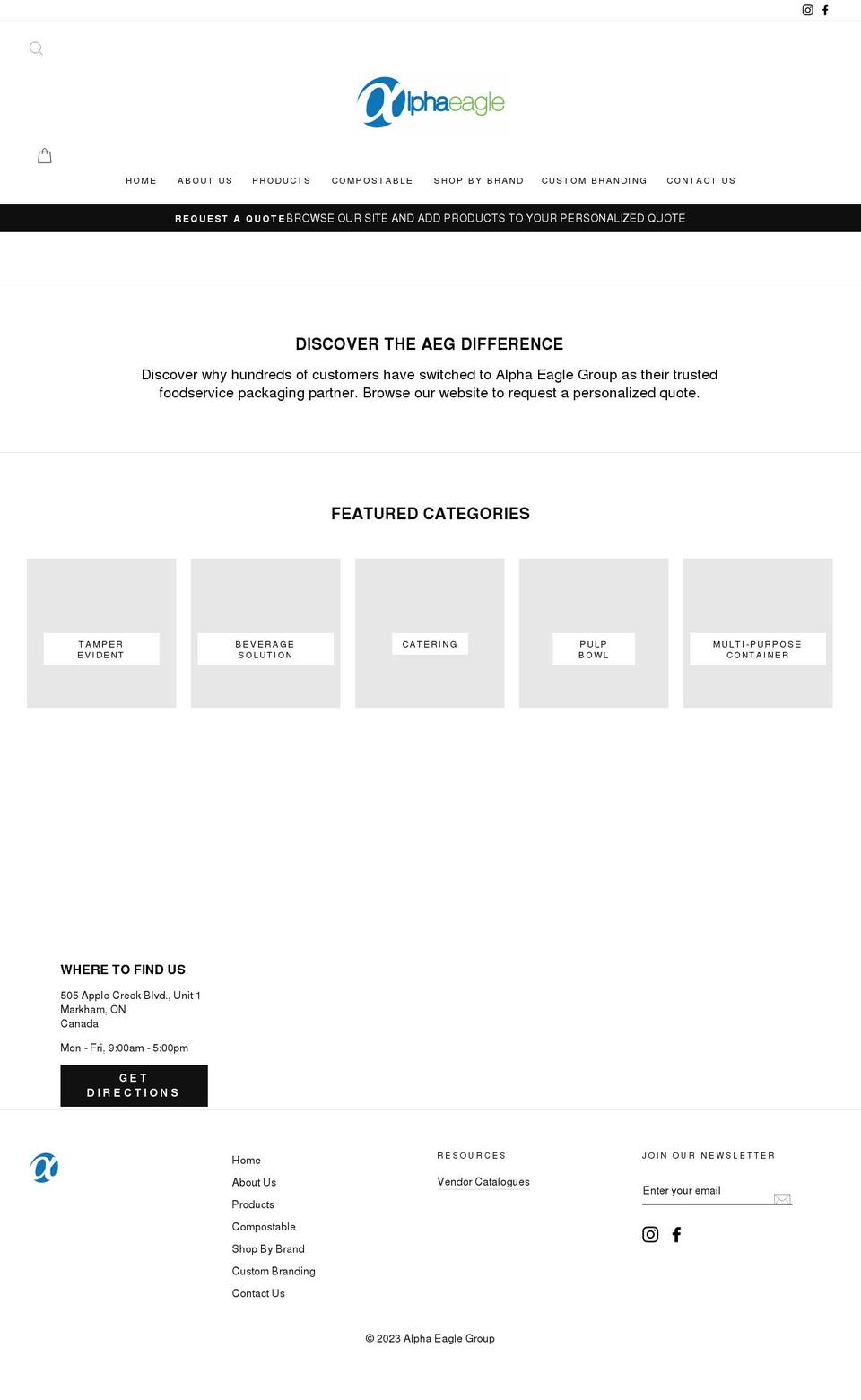 alphaeaglegroup.com shopify website screenshot