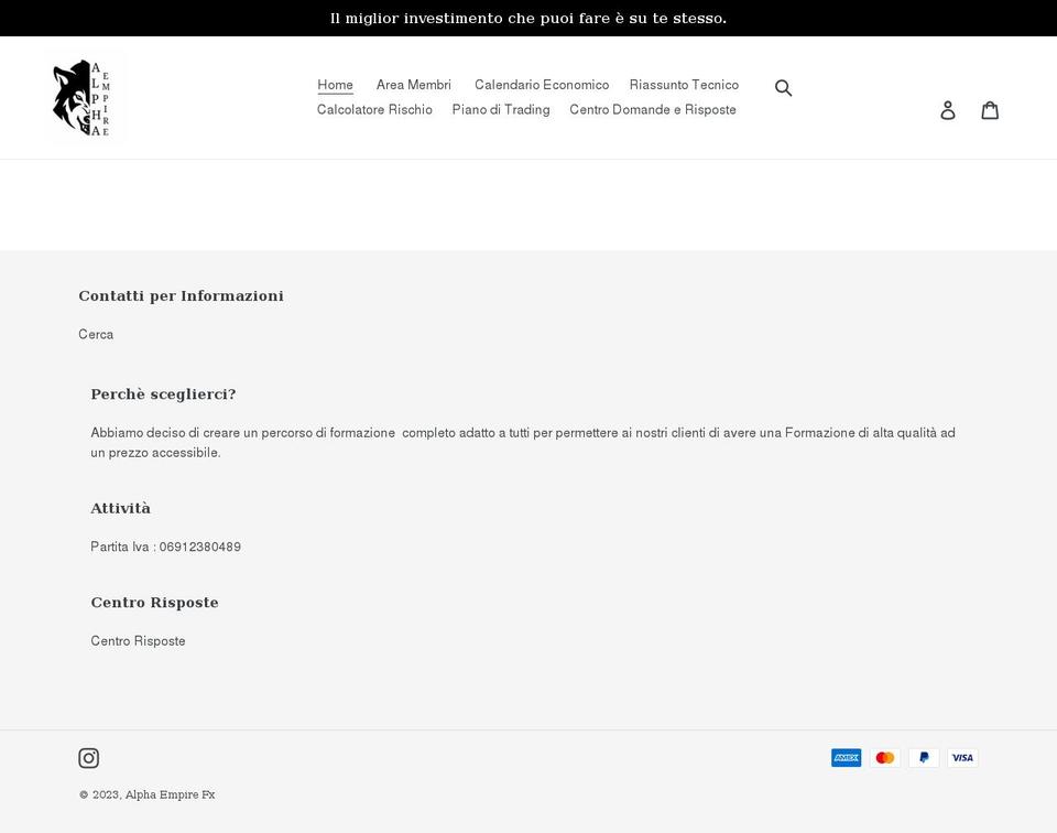 alphaempirefx.com shopify website screenshot