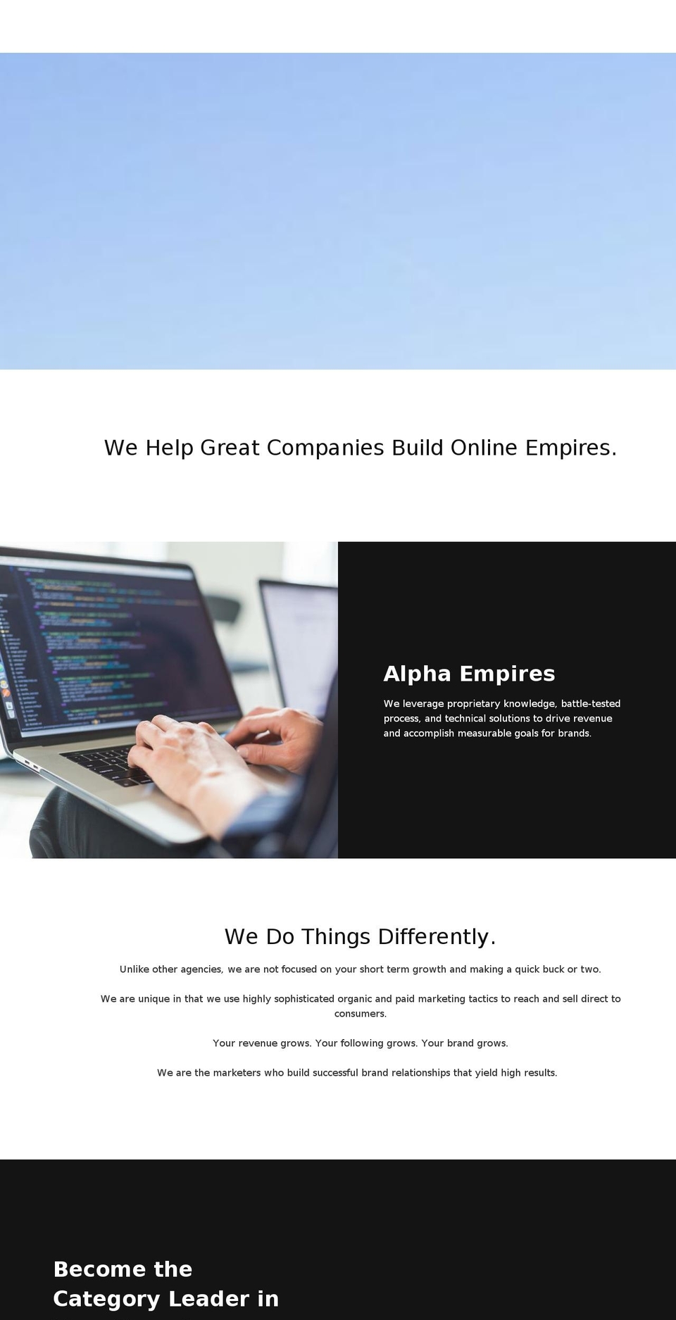 alphaempires.com shopify website screenshot