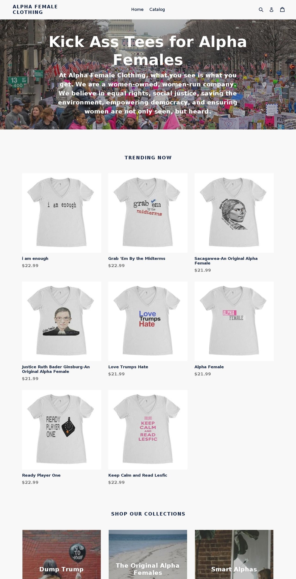 alphafemaleclothing.com — Shopify storefront screenshot