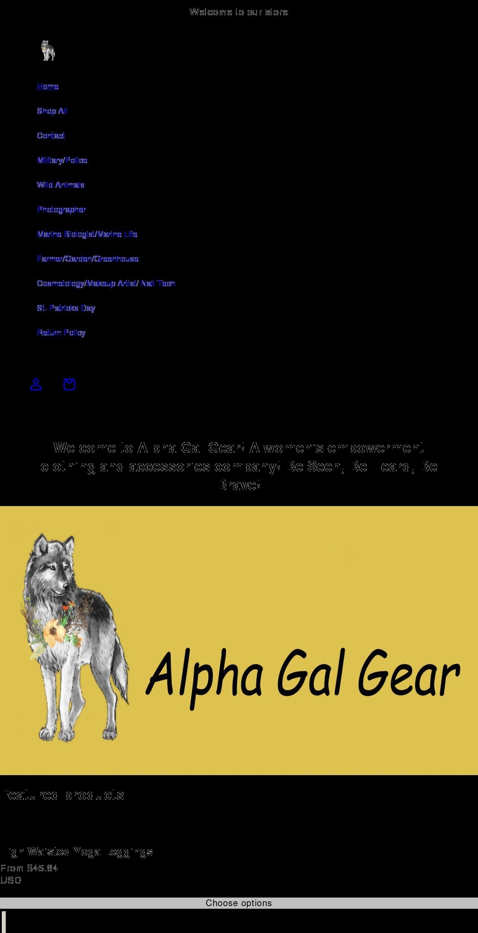 alphagalgear.com shopify website screenshot