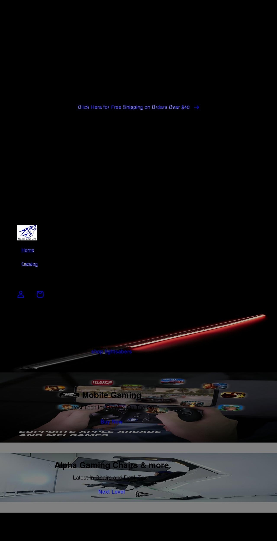 alphagametech.com shopify website screenshot