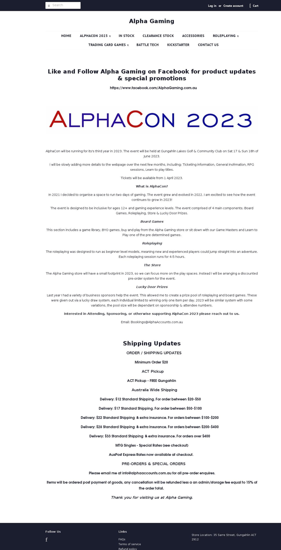 alphagaming.com.au shopify website screenshot