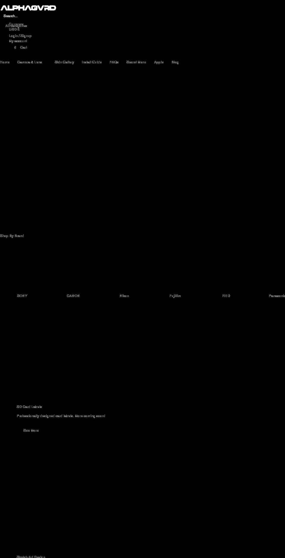 alphagvrd.com shopify website screenshot