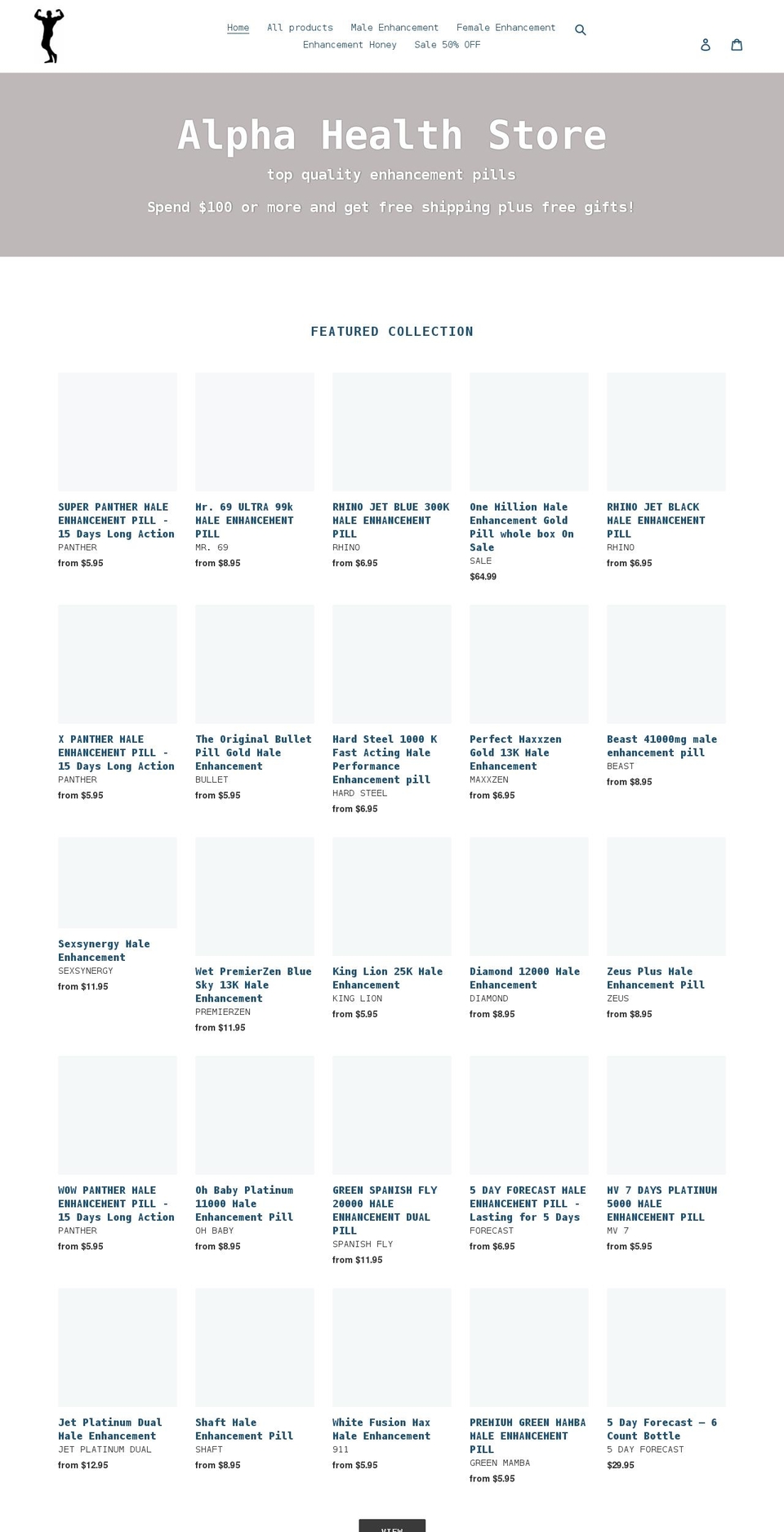 alphahealthpills.com shopify website screenshot