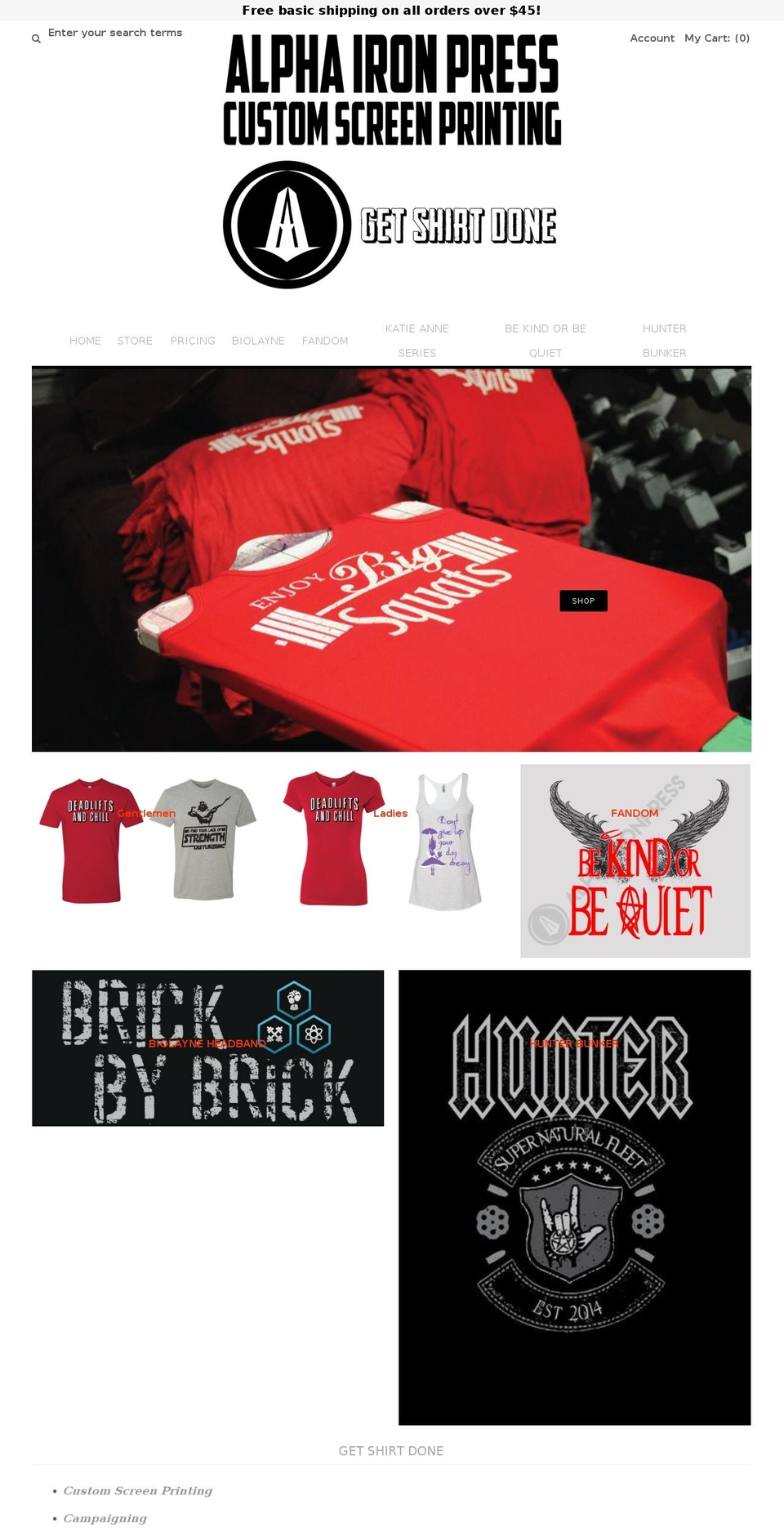 alphaironpress.com shopify website screenshot