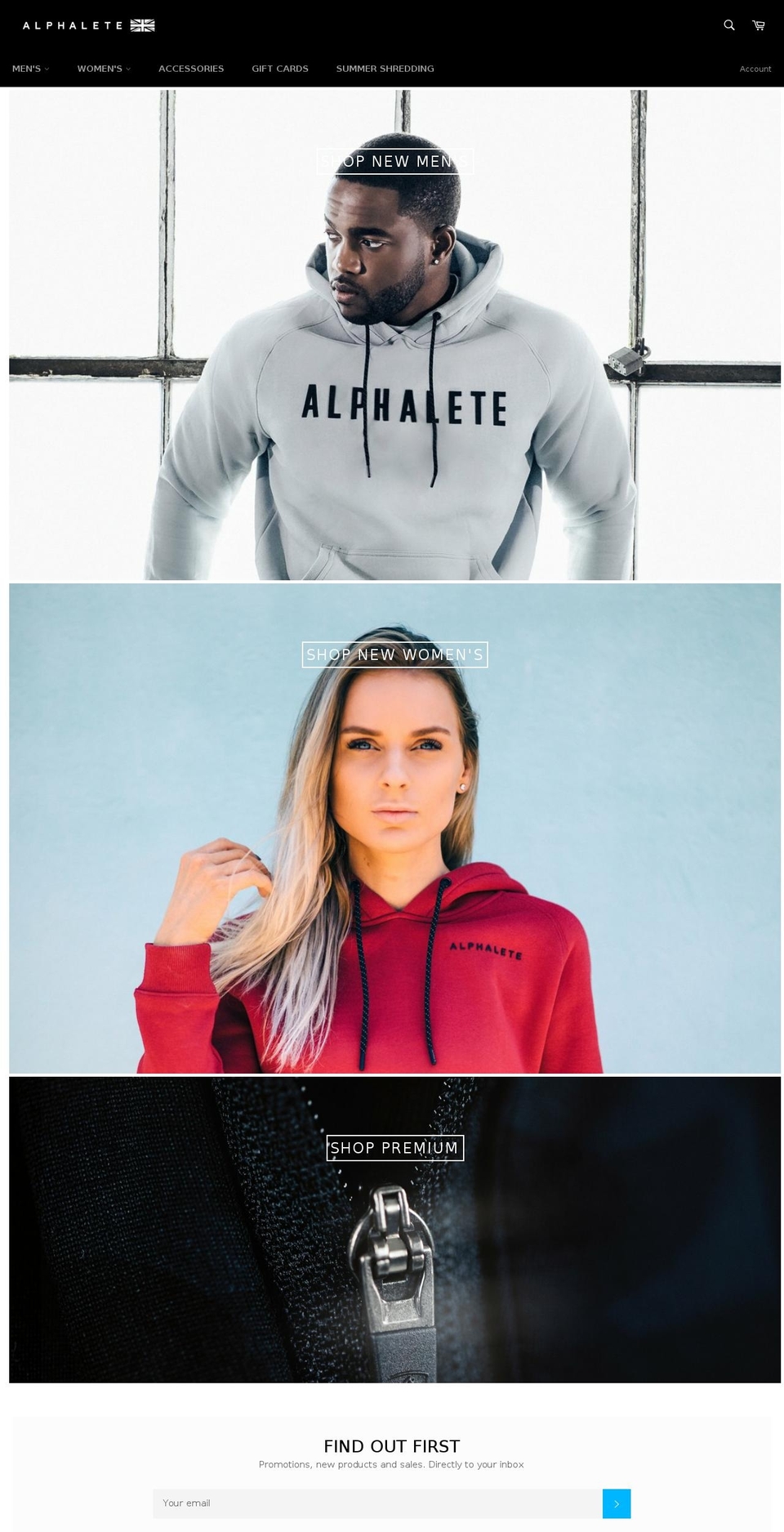 alphalete.eu shopify website screenshot