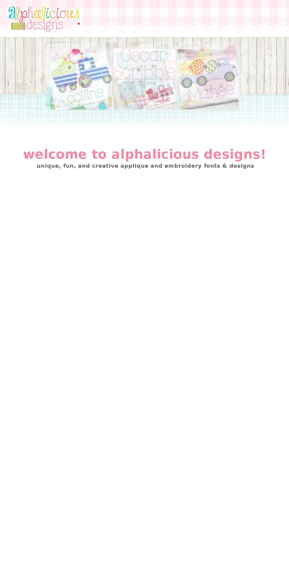 alphaliciousdesigns.com shopify website screenshot