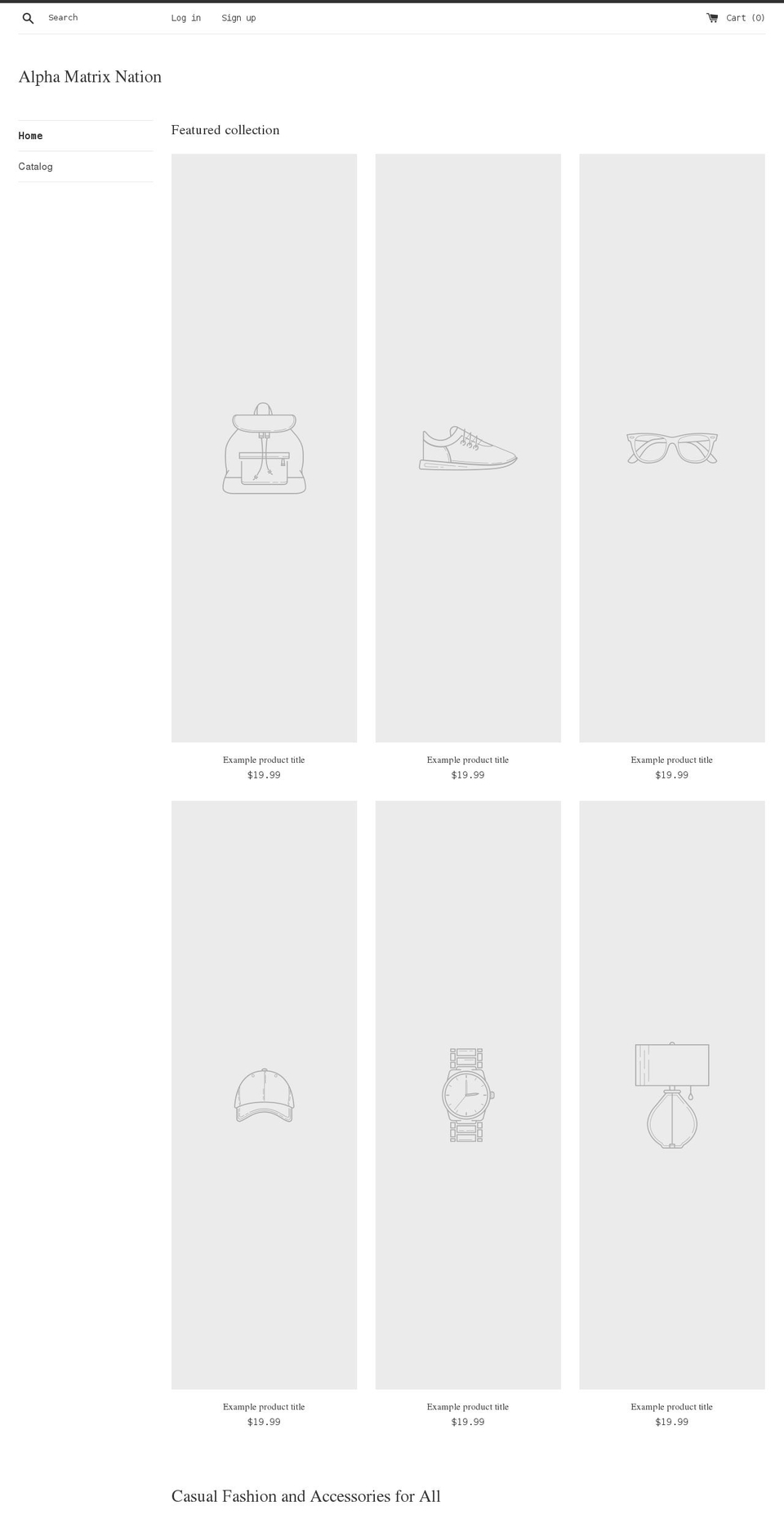 alphamatrixnation.com shopify website screenshot