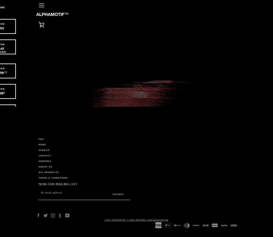 alphamotif.net shopify website screenshot