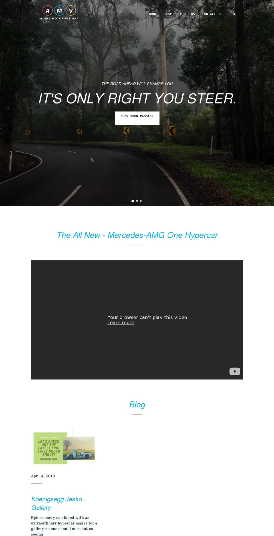 alphamotorvision.com shopify website screenshot