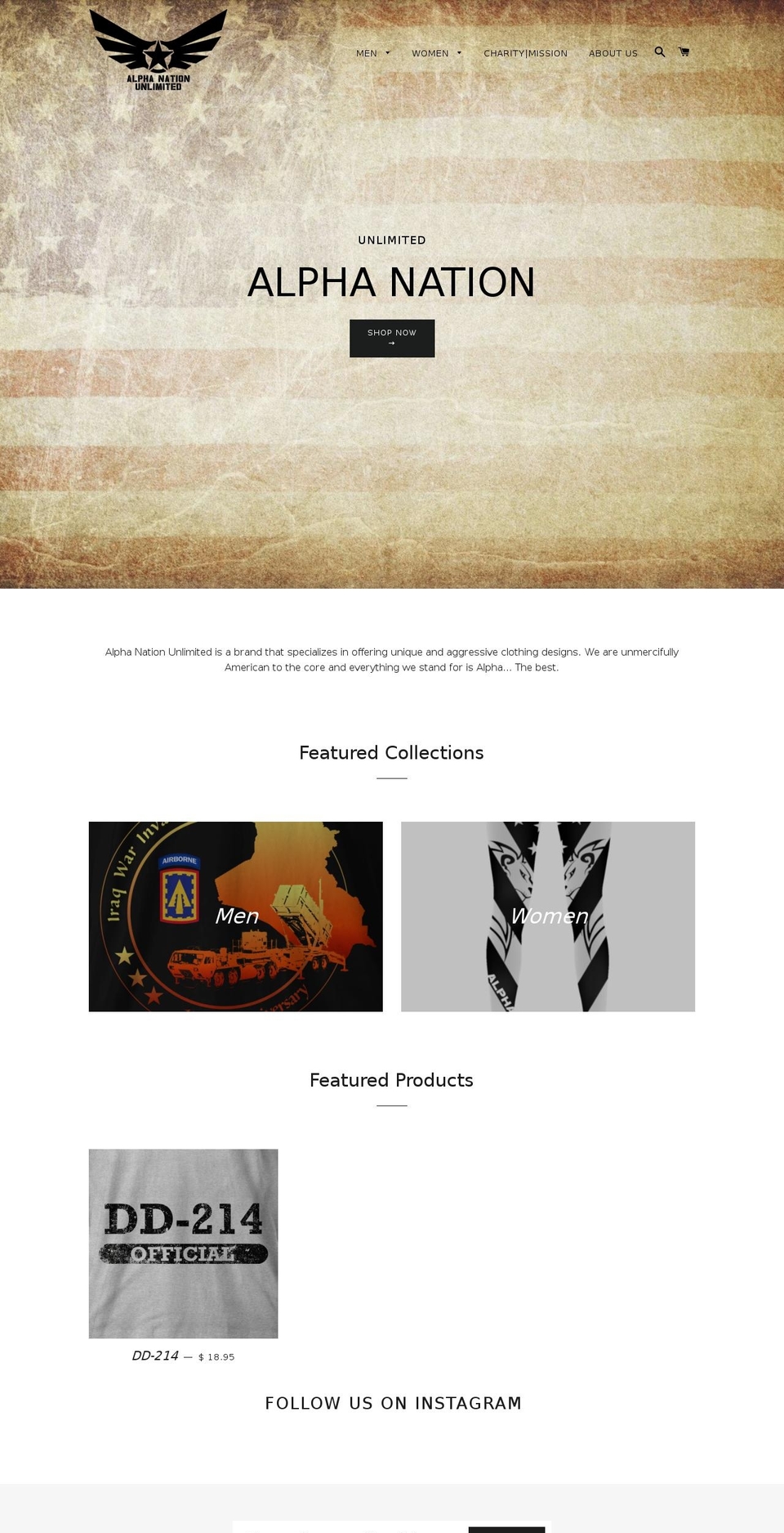 alphanationgear.com shopify website screenshot