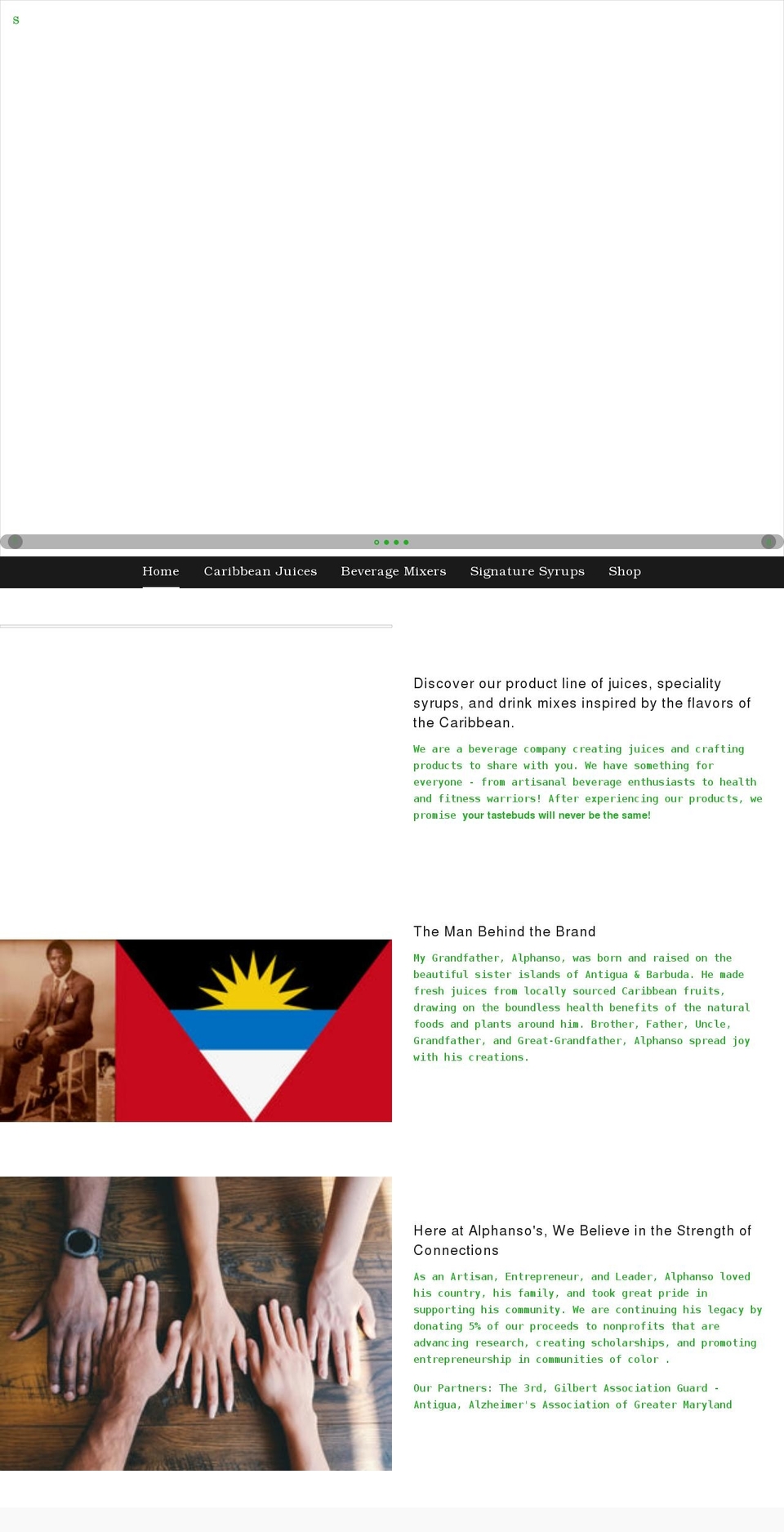 alphansos.com shopify website screenshot