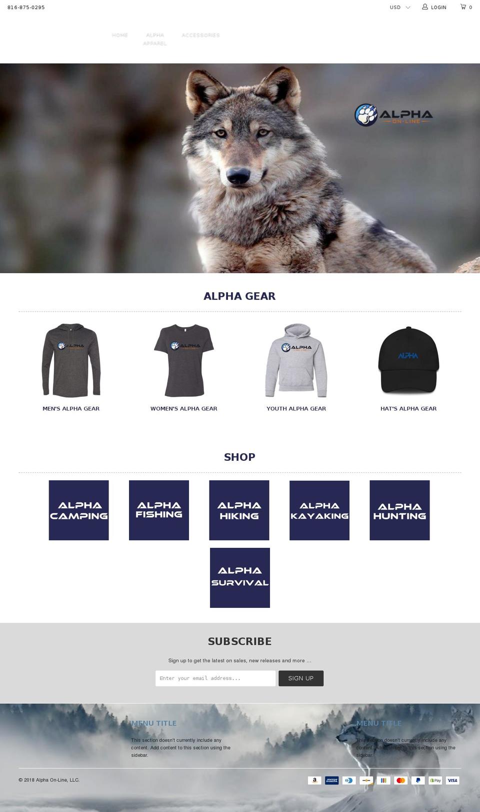 alphaon-line.com shopify website screenshot