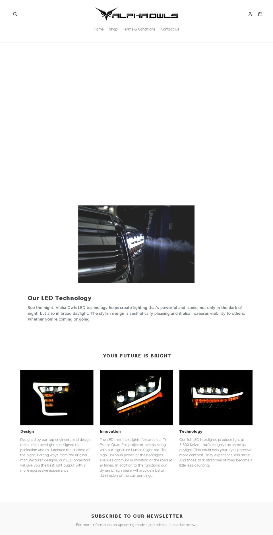 alphaowls.com shopify website screenshot