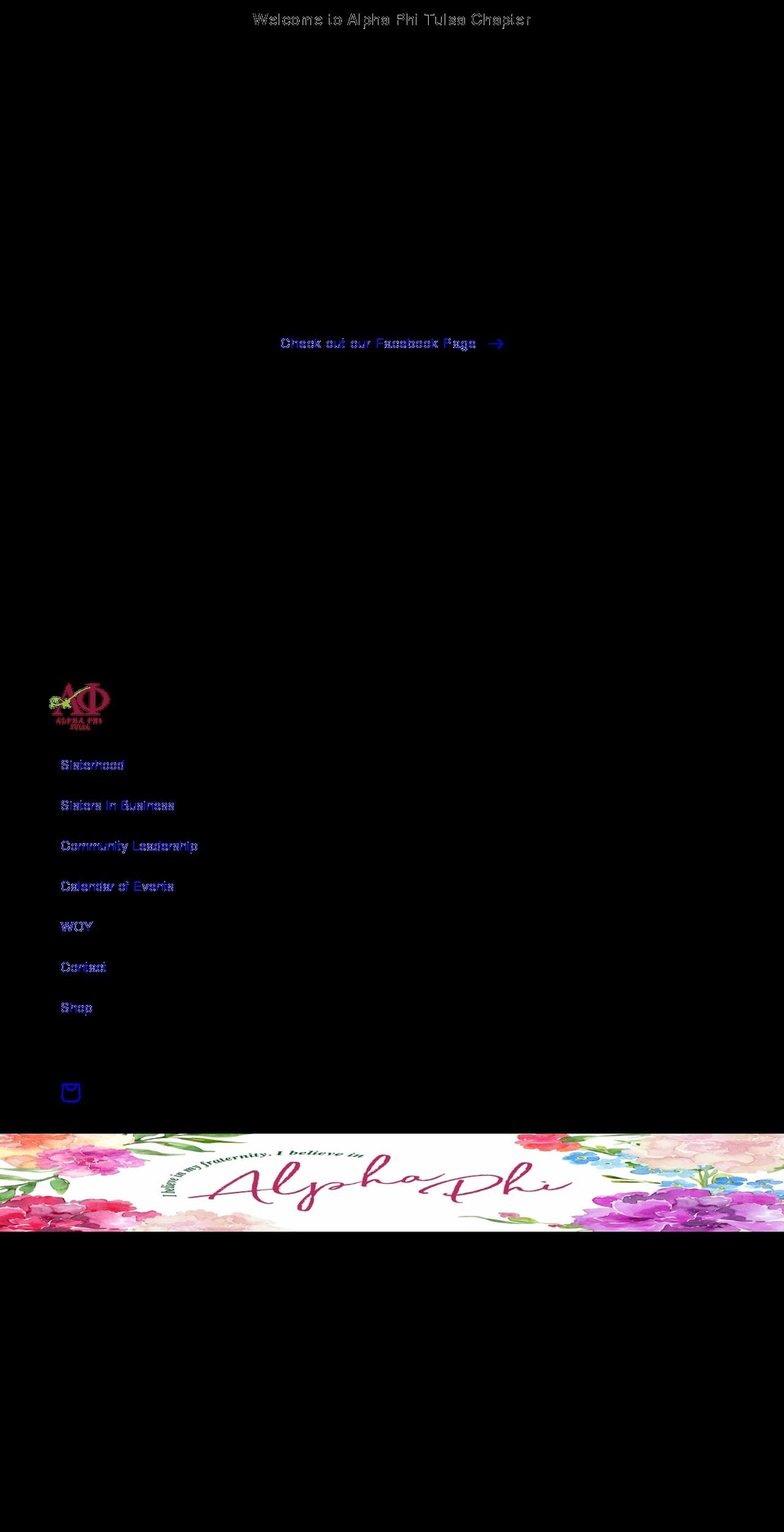 alphaphitulsa.org shopify website screenshot
