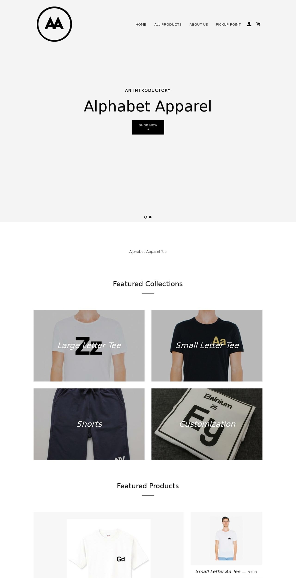 alphapparel.com shopify website screenshot