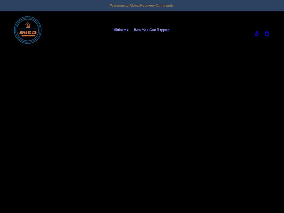 alpharecoverycommunity.com shopify website screenshot
